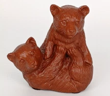 Red Mill Mfg Baby Bears Playing Crushed Pecan Shell & Resin country farmhouse
