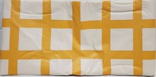 Peva Vinyl Tablecloth,52"x90" Oblong 6-8 ppl YELLOW WHITE LARGE CHECKERED,P T