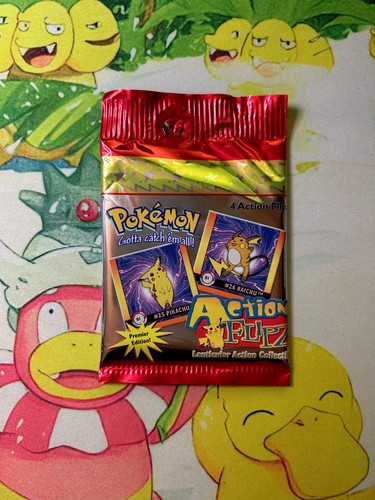 Pokemon Action Flipz Premier Edition 4 Card 1999 SEALED Nintendo Artbox - Picture 1 of 2
