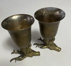 VINTAGE BRASS DEER ELK STAG HEAD STIRRUP CUP GOBLET, 5 1/2”H, head 4" rim 3 1/4" — photo 7