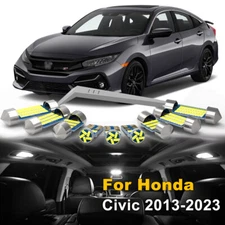 8x White LED Bulbs Interior Lights Package Kit For HONDA Civic 2013-2022 2023