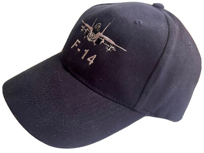 US NAVY F-14 TOMCAT JOLLY ROGERS SQUADRON BLUE ADULT BASEBALL CAP