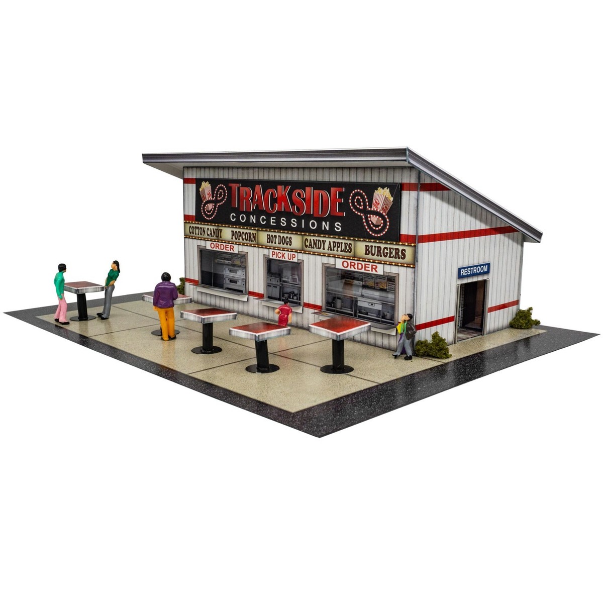 1/64 Trackside Diner Photo Real Scale Kit Hotwheels Scenery Track