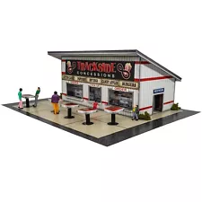 1/64 Trackside Diner Photo Real Scale Kit Hotwheels Scenery Track Layout