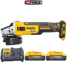 DeWalt DCG405 18V XR Brushless AngleGrinder 125mm + 2 x 5Ah Batteries & Charger