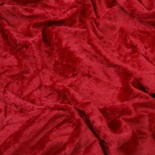 Crushed Velvet Fabric-Red 150cm wide Sold per Metre  - Picture 1 of 1