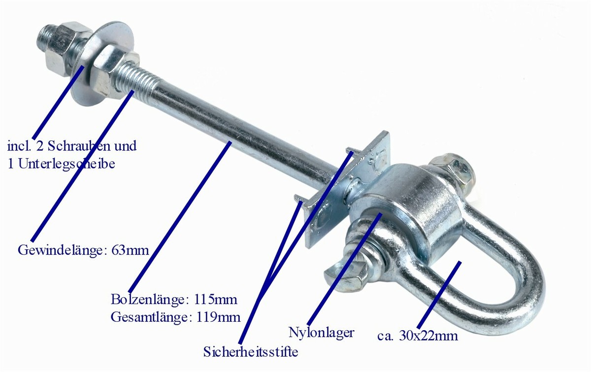 KOTARBAU, Set Di 2 Ganci Per Altalena M12 X 190 Mm, Con - Foto 10