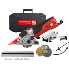 Holzmann Mini Plunge Saw TAS89M - Multi Use - c/w 3 Tracks, 3 Blades, Mitre base