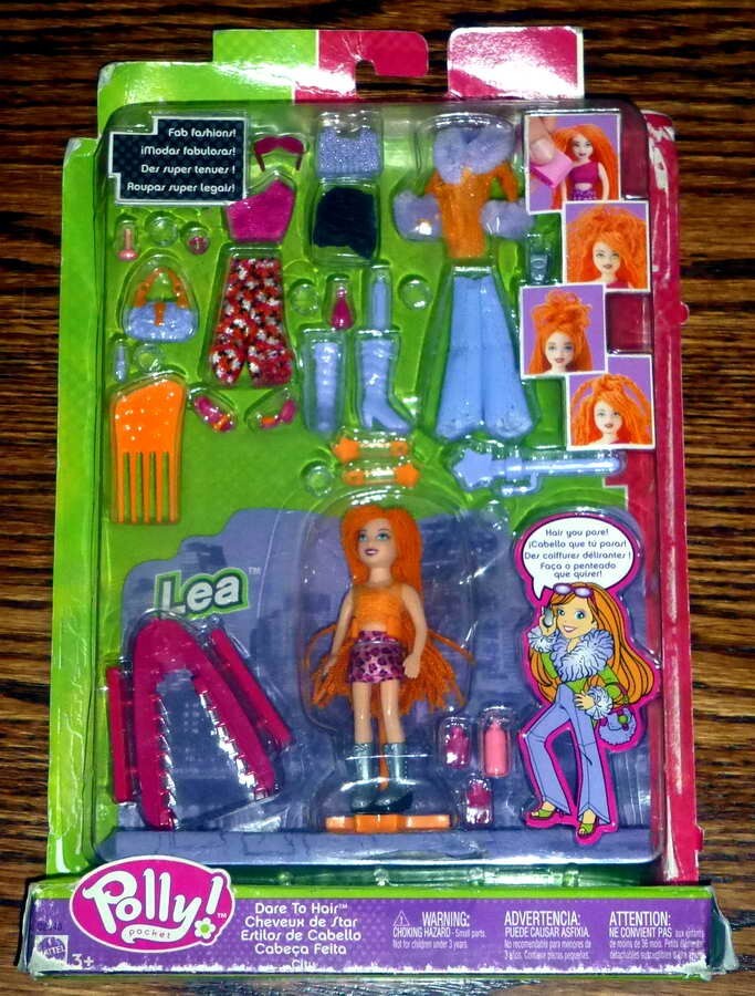 2003 Polly Pocket Dare To Hair Lea Doll Playset -New Old Stock Damaged Packaging