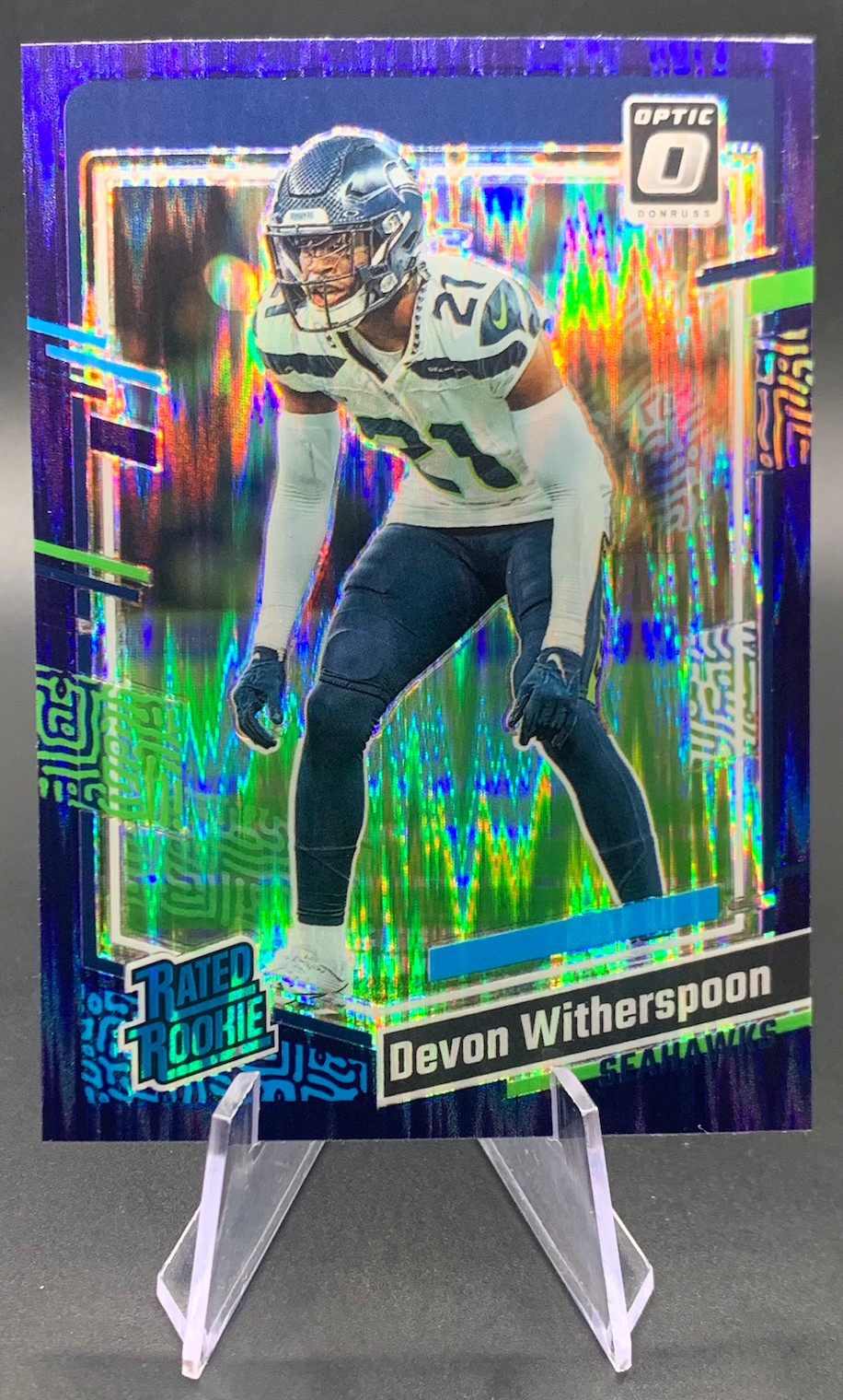 2023 Devon Witherspoon RC #292 Donruss Optic Rated Rookie Purple Shock Prizm