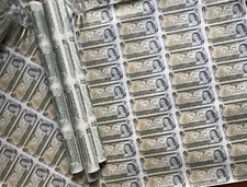 1973 Bank Of Canada 1$ 4x10 Uncut Sheet - Various Condition - Price For One