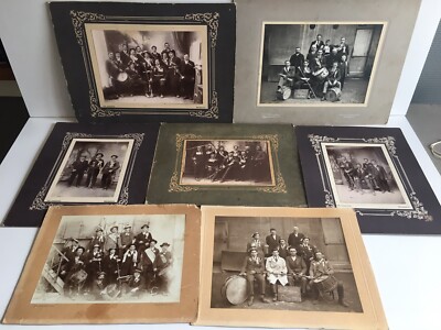 6 GROSSE FOTOS WEHRPFLICHTIGE SALAGNON MUSIKER FANFARD UM 1920