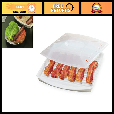 Microwavable Bacon Grill - Nonstick, Easy-Clean Design, Perfect for Crispy Bacon