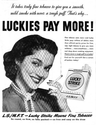 VTG 1950's Lucky Strike Cigarettes B&W Print Ad Giclée Reprint - 8.5x11, 17x22