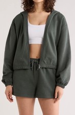 Z BY ZELLA FEATHER FLEECE FULL ZIP HOODIE  NWT  SIZE XL URBAN GREEN