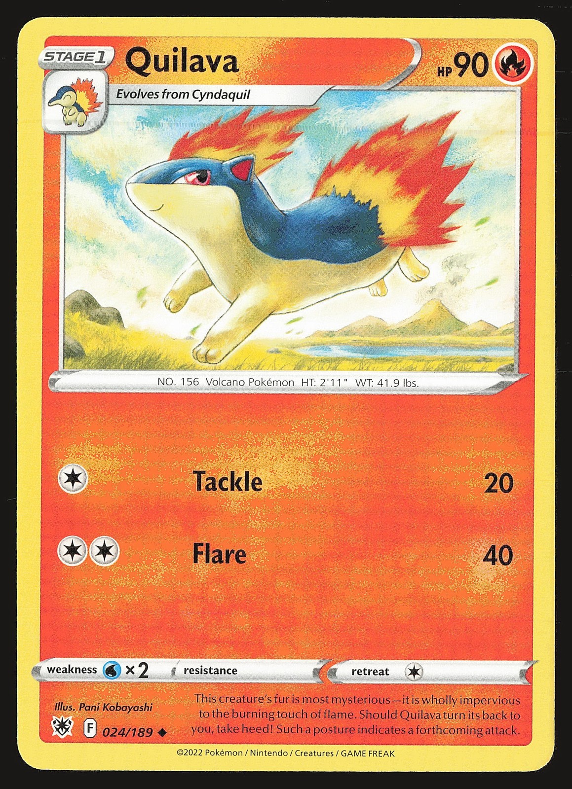 SWSH10: Astral Radiance Quilava #024/189 Uncommon Pokemon Card