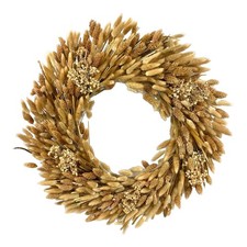 Galt 21" Preserved Golden Wheat Straw Wreath Farmhouse Front Door Decor