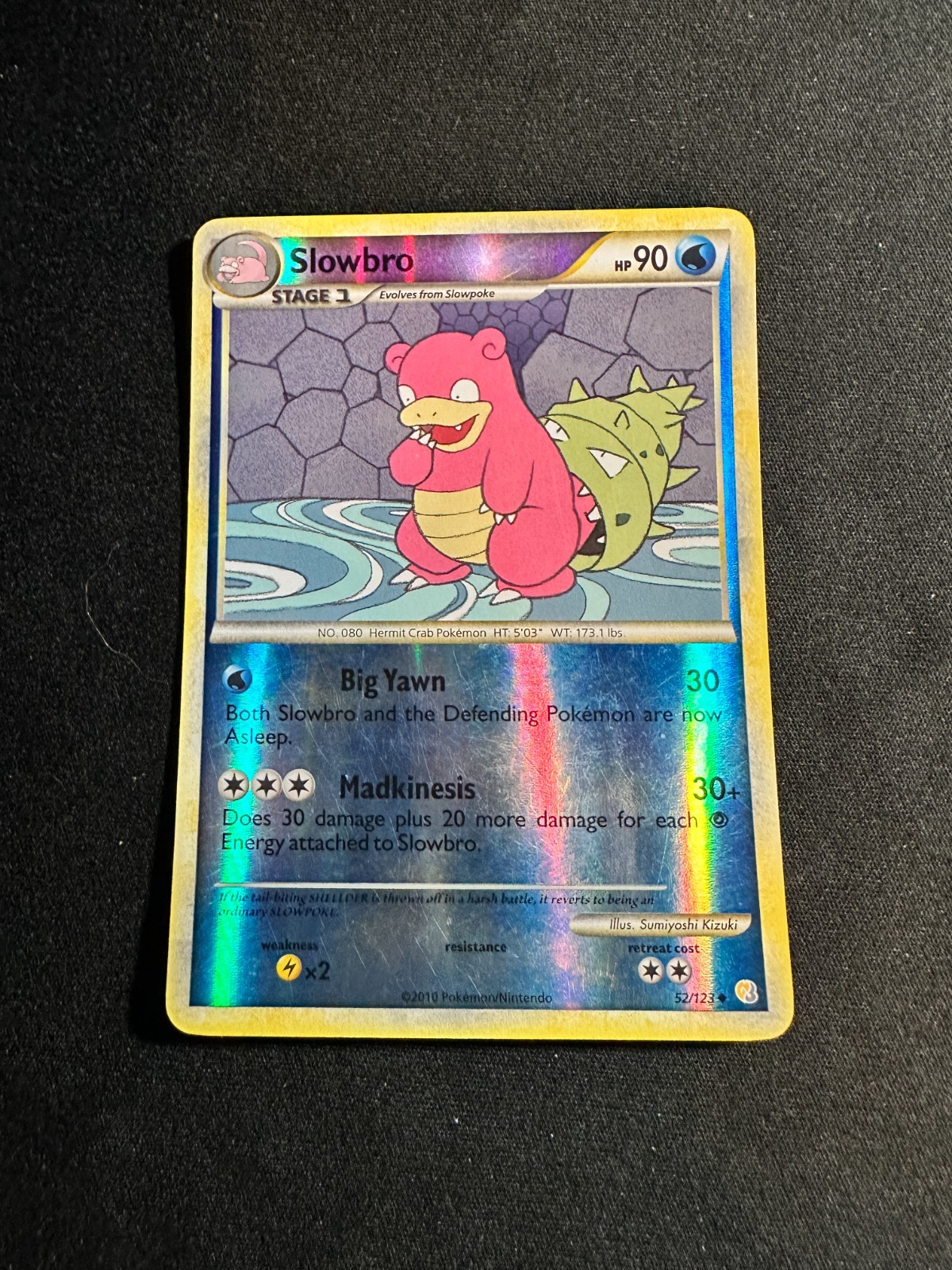 Pokemon 2010 Slowbro 52/123 Heartgold & Soulsilver Reverse Holo LP