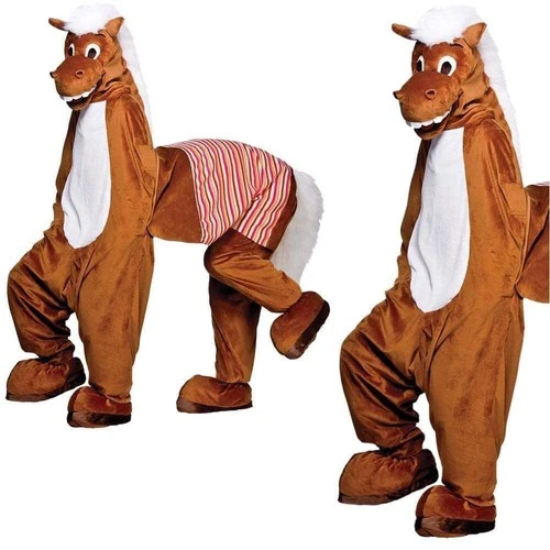 Pantomime Horse (2 Man) Adult Horse Fun Stag Fancy Dress Costume Panto Mascot