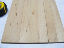 Solid beech, hardwood, strip wood, thin wood strips, short offcuts 7 pieces BO2