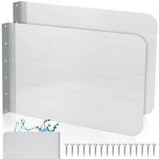 Therwen 2 Pcs Stainless Steel Side Splash Guard for Sink 26 x 12 26 x 12 Inch
