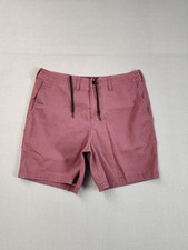 Abercrombie & Fitch Men Short 31 Purple Chino Drawstring Waist Slash Pockets
