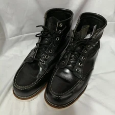 Red Wing Black Leather Laceup Shoes 95 US Sole Repair Included Used
