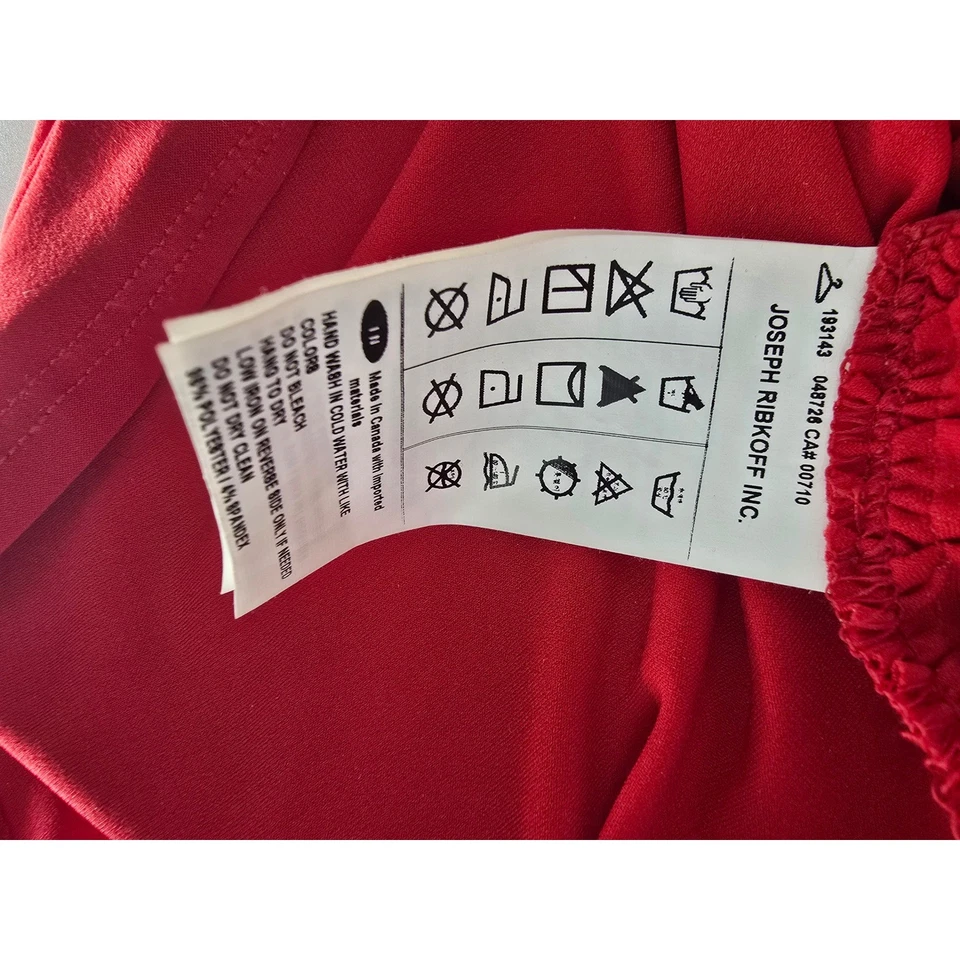 Camisa Top Joseph Ribkoff Roja Manga Larga Frente Acanalado Mujer Talla 12 Foto 4 de 4