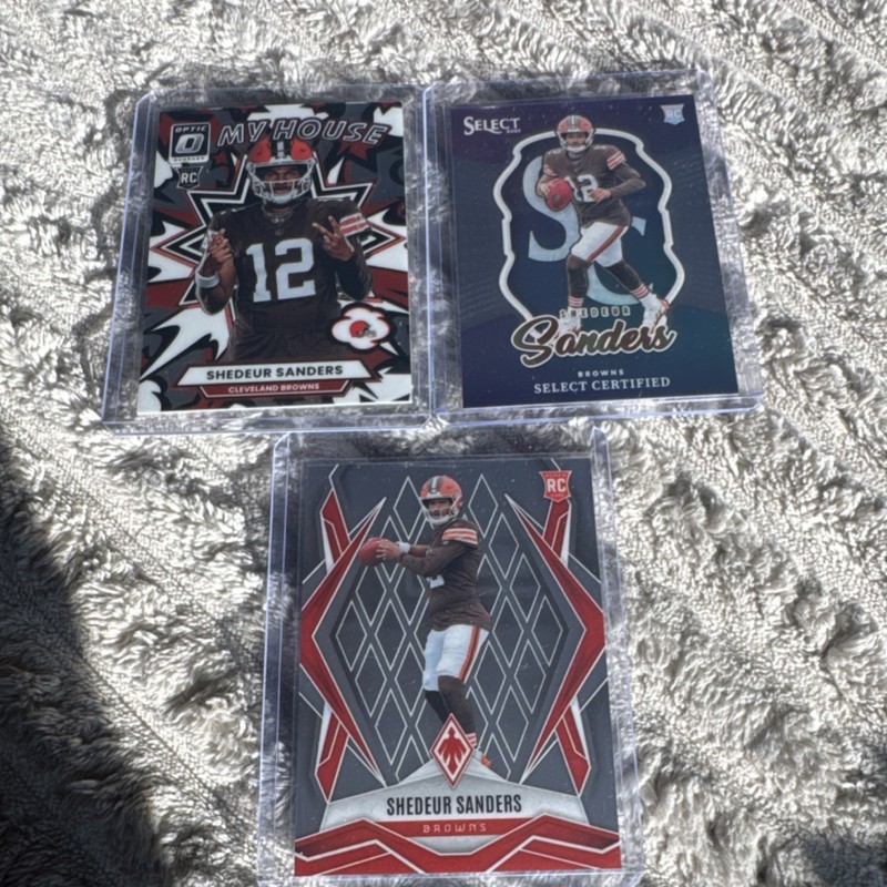 Panini Shedeur Sanders Browns RC 3-Card Lot Optic My House Select Certified #5