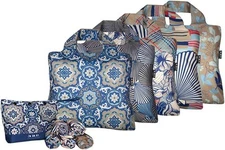 Envirosax Mallorca Reusable Tote Bag, Multicolor, 19.5" Set of 5, Multicolor 
