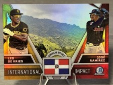 🔥LEO DE VRIES /JOSE RAMIREZ 2024 Bowman Chrome International Impact REFRACTOR🔥