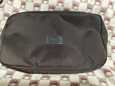 Hugo Boss Men s Toiletry Travel Bag Zippered Brown