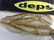 Deps Sakamata Shad 4 inch Darting Soft Fluke Champagne Pepper Neon Pearl