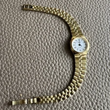 Vintage Ladies Croton Gold Tone Octagon Quartz Bracelet Watch Running