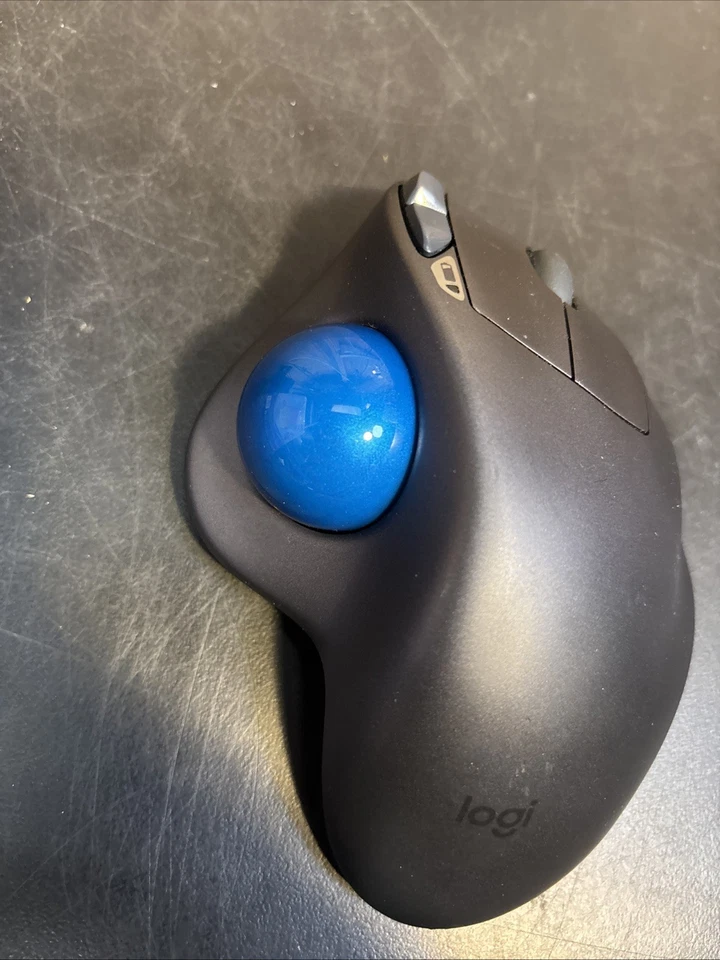 Logitech Logi M570 Wireless Trackball Mouse & Paired Receiver Blue Ball - Works - Image 4 of 4