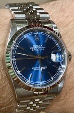 Rolex 2002 Datejust Oyster Perpetual 16234 Blue Dial Watch Full Service In 2019