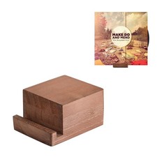 Vinyl Record Holder Display Stand - Tabletop Now Playing Album Cover Brown