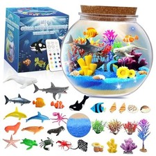 Light Up Terrarium Kit for Kids - LED Night Light Birthday Gifts for Ocean