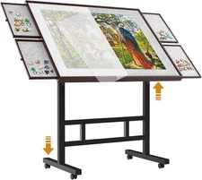 Jigsaw Puzzle Table 1500 Pieces,Adjustable Height&Up Puzzle Board with Cover and
