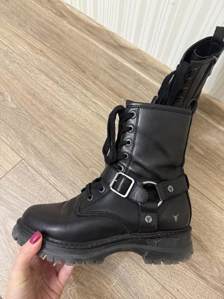 Women Windsor Smith Boots Black Leather 5,5