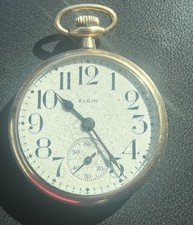 Antique Elgin Pocket Watch 7J GF Double Roller For Parts Or Repair