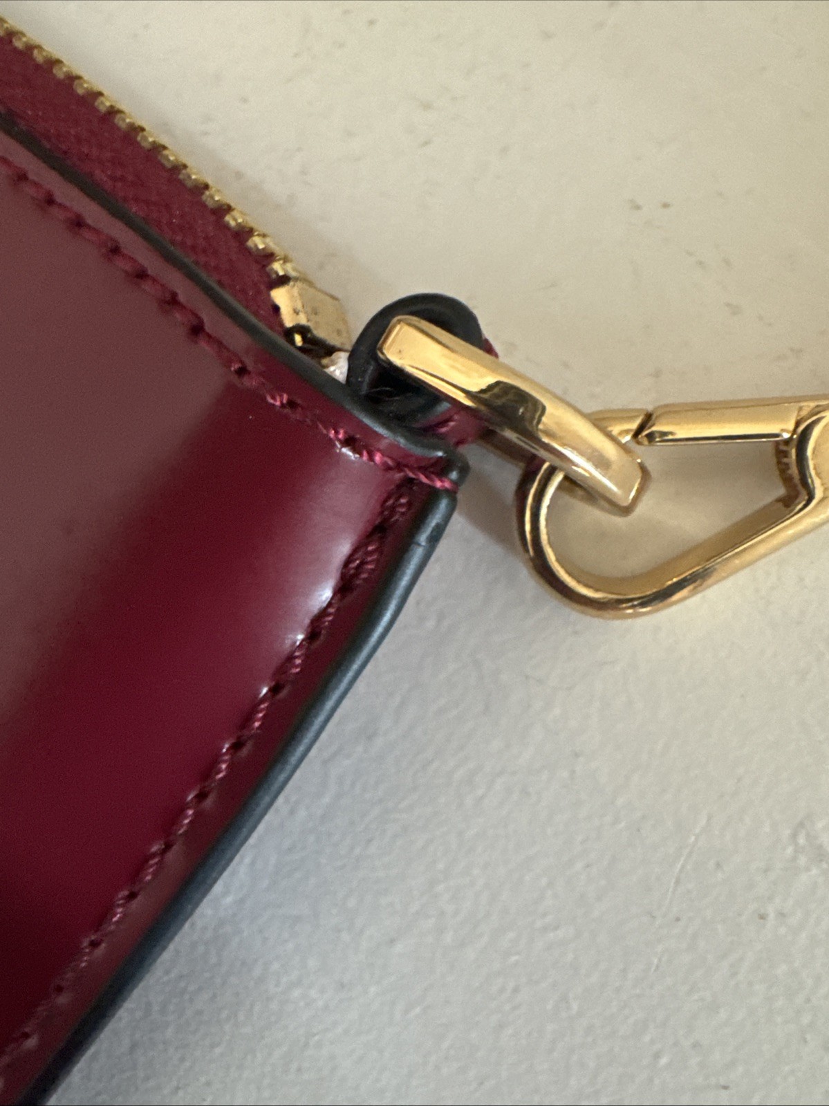 Ted Baker GRETAA Geometric Bow Leather Crossbody Oxblood Red Maroon Gold Strap image 8