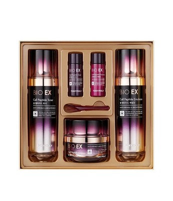 TONYMOLY Bio EX Cell Peptide Skincare Set Toner Emulsion Creme Anti-Aging Ges...