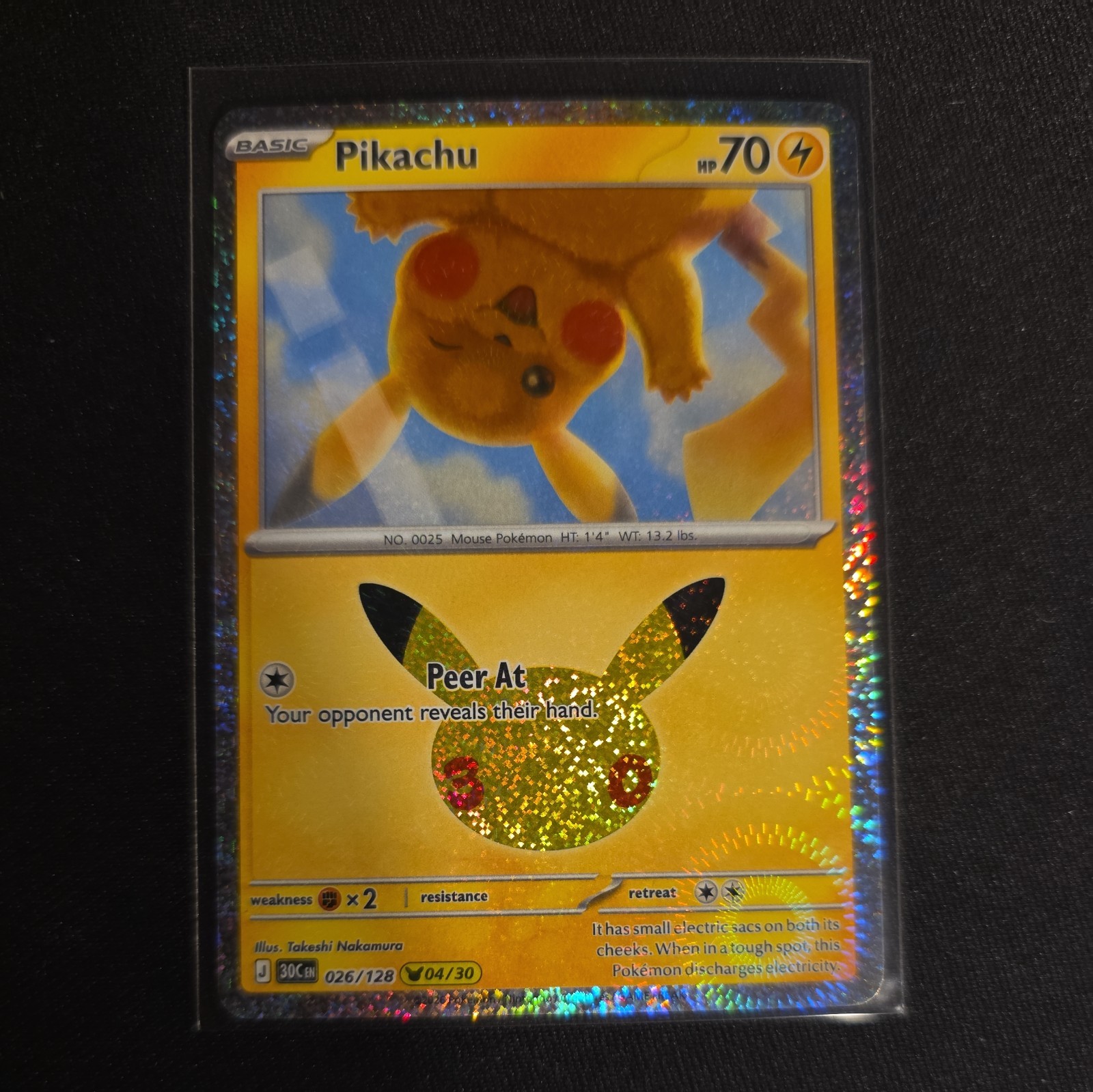 Pikachu 026/128 04/30 30th Celebration Pokemon TCG 30th Anniversary English NM
