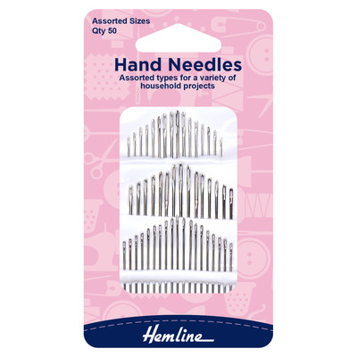 Hemline Household Assorted Hand Needles 50pcs