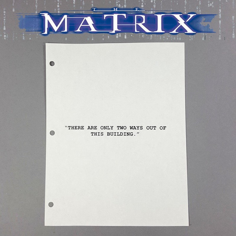 Image 6 of The Matrix Production Used Storyboard Title Page - Only 2 Ways Out - Movie Prop