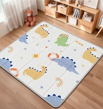 Dinosaur Foldable Baby Foam Play Mat 50"x50" Waterproof Floor Reversible Toddler