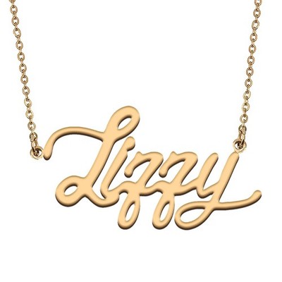 Lizzy Name Necklace for Women Personalized Customized Tiny Initial Letter Pendan