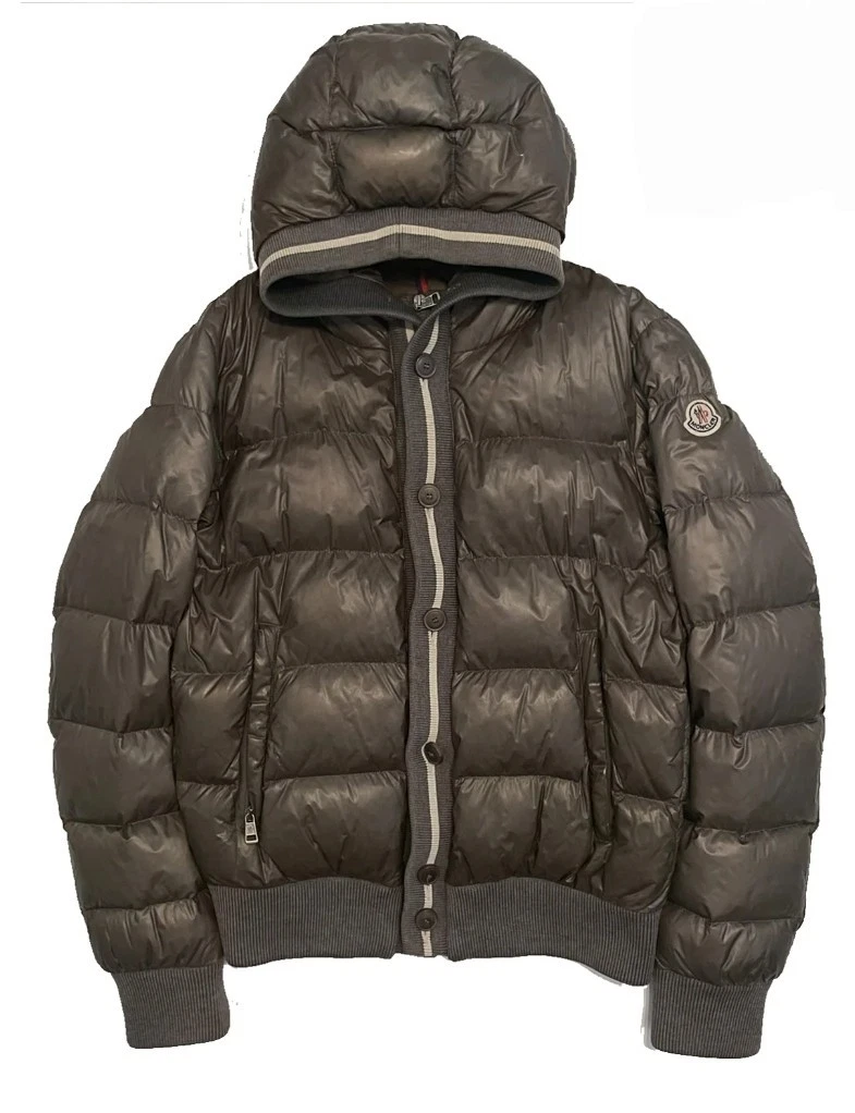 Moncler — Moncler Cesar Giubbotto Gray Ribbed Cuffs  And Trim Size 6 Authenticated