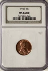 1941 Lincoln Cent MS66 RD NGC